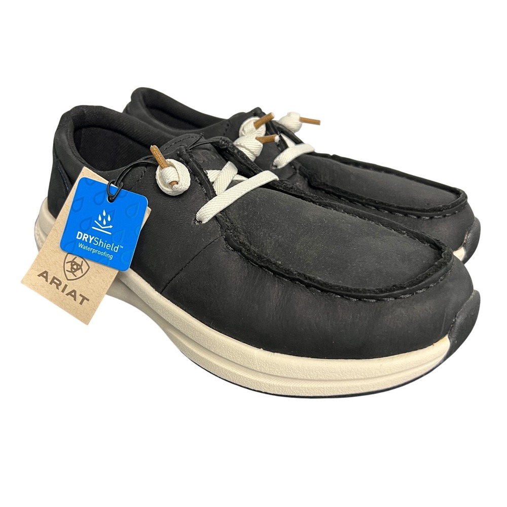 Ariat Buckeye H20 Womens 5.5 Black Waterproof Leather Shoes 10054317 NEW